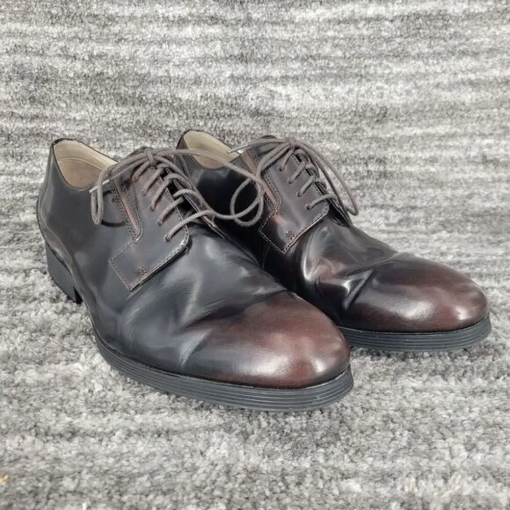 Clarks England Tor Men‎ 10 Brown Leather Lace Up Dress Shoes Oxford Derby Casual